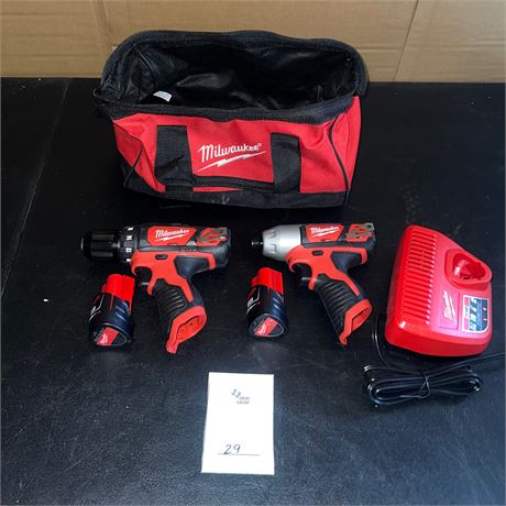Retail $229.00 Milwaukee M12 Hammer Drill/Impact Driver Combo Kit