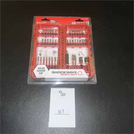 Retail $20.97 Milwaukee SHOCKWAVE Drill Bit Set 40-Piece