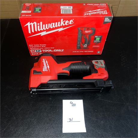 Retail $249.00 Milwaukee M12 Cordless Cable Stapler Tool Only