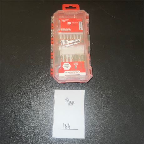 Retail $14.97 Milwaukee SHOCKWAVE Screw Driver Bit Set 25-Piece