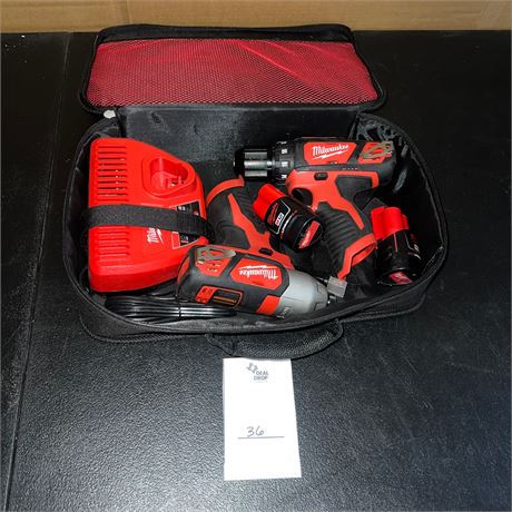 Retail $229.00 Milwaukee M12 Hammer Drill/Impact Driver Combo Kit